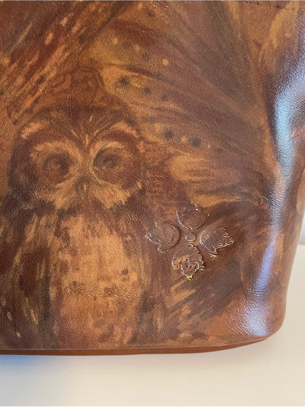 NWOT Patricia Nash Brown Leather Handbag Owl Pattern *Rare* - Picture 4 of 11